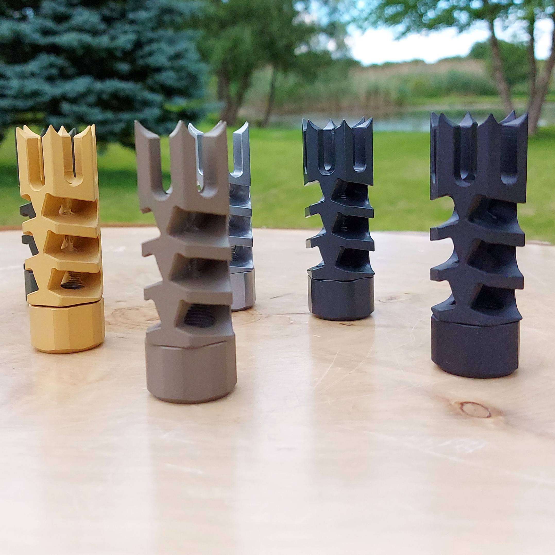 Hunter LITE 1 Inch Spikes REMINGTON 700 Rifle Thread-On Muzzle Brake - 1/2 x 28 - 5/8 x 24 .