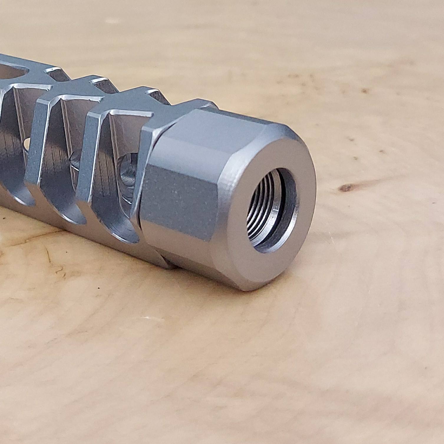 Hunter LITE 1 Inch Spikes KRISS VECTOR Rifle Thread-On Muzzle Brake - 1/2 x 28 , .578 x 28 - 9/16 x 24 and M16 x 1.0 LH . - Image 16