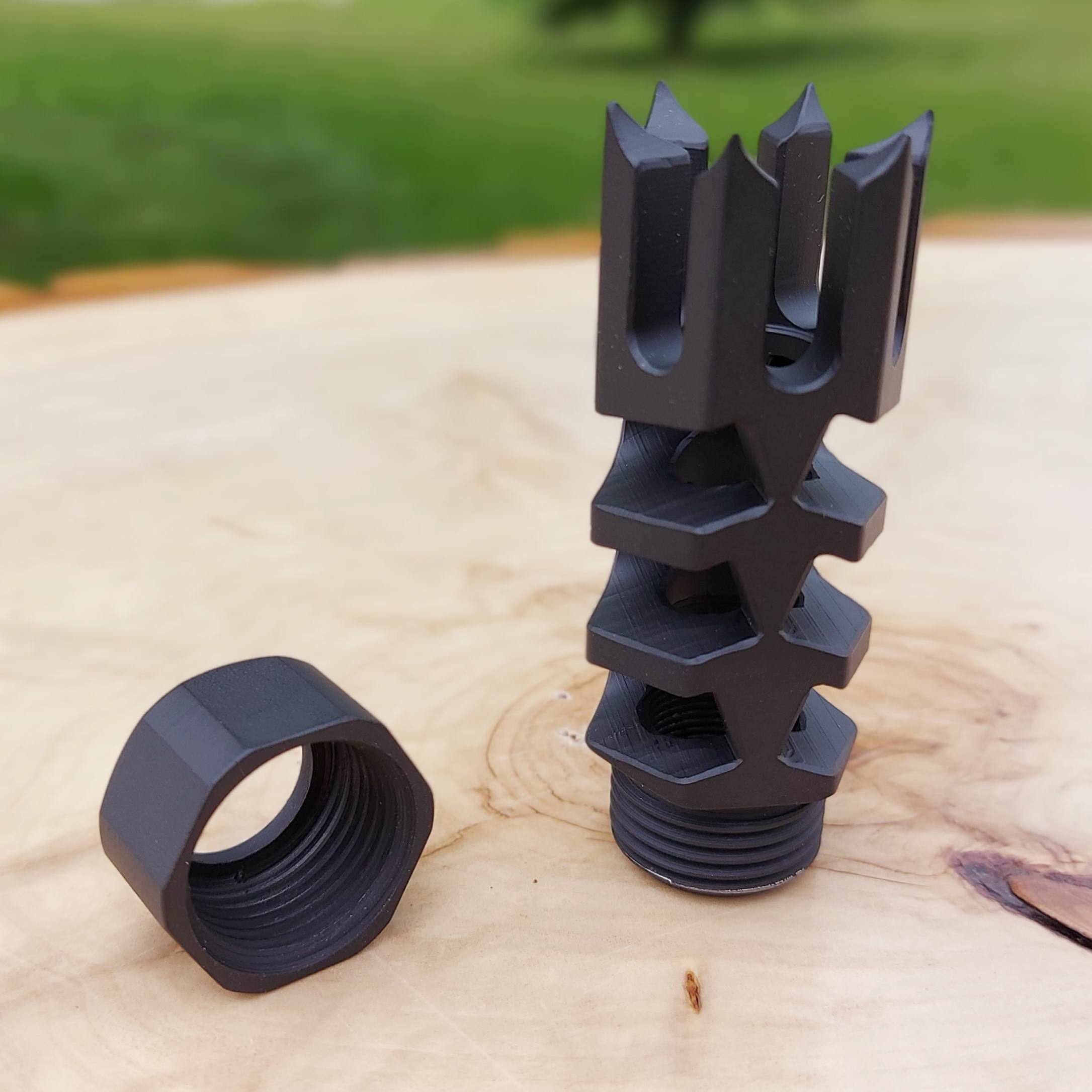 Hunter LITE 1 Inch Spikes KRISS VECTOR Rifle Thread-On Muzzle Brake - 1/2 x 28 , .578 x 28 - 9/16 x 24 and M16 x 1.0 LH . - Image 2