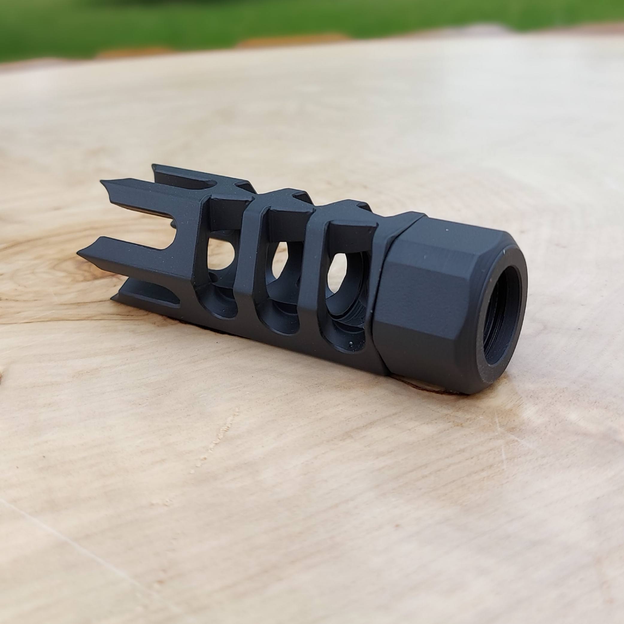 Hunter LITE 1 Inch Spikes TIKKA T3 Rifle Thread-On Muzzle Brake - 5/8 x 24 - M18 x 1.0 . - Image 5